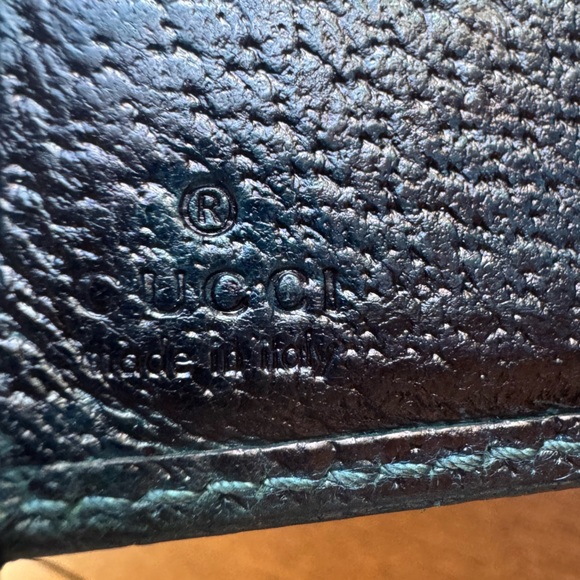 Gucci Vintage Horse-bit Brown Canvas w/ Blue Leather Long Wallet W/ COA & Dustie - Picture 7 of 16